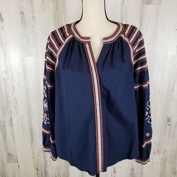 Gap Embroidered Tassel Top Sz M - Picture 2 of 8